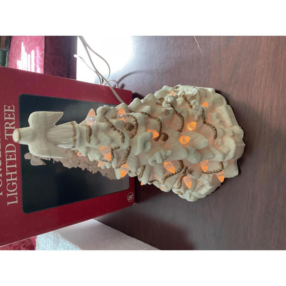 Trimmings Etc vintage Porcelain lighted white Christmas tree - Picture 4 of 7